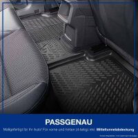 ELMASLINE 3D Gummimatten & Kofferraumwanne Set für VW Tiguan Allspace II (5-Sitzer) ab 2016 oberer Ladeboden)