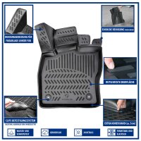 ELMASLINE Gummimatten & Kofferraumwanne für TOYOTA AURIS Hybrid  2012 - 2019 Kombi (Passt nur in Hybrid)  | Fußmatten Zubehör